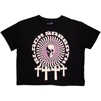 Black Sabbath Ladies Crop Top: Hypnotic Skull (Medium)