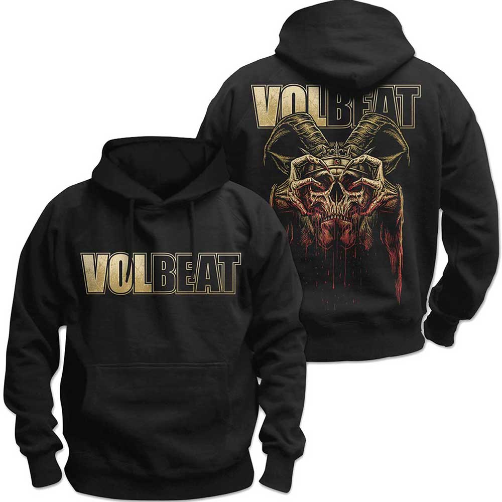 Volbeat Unisex Pullover Hoodie: Bleeding Crown Skull (Back Print) (X-Large)