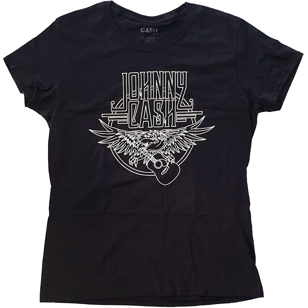 Johnny Cash Ladies T-Shirt: Eagle (Medium)