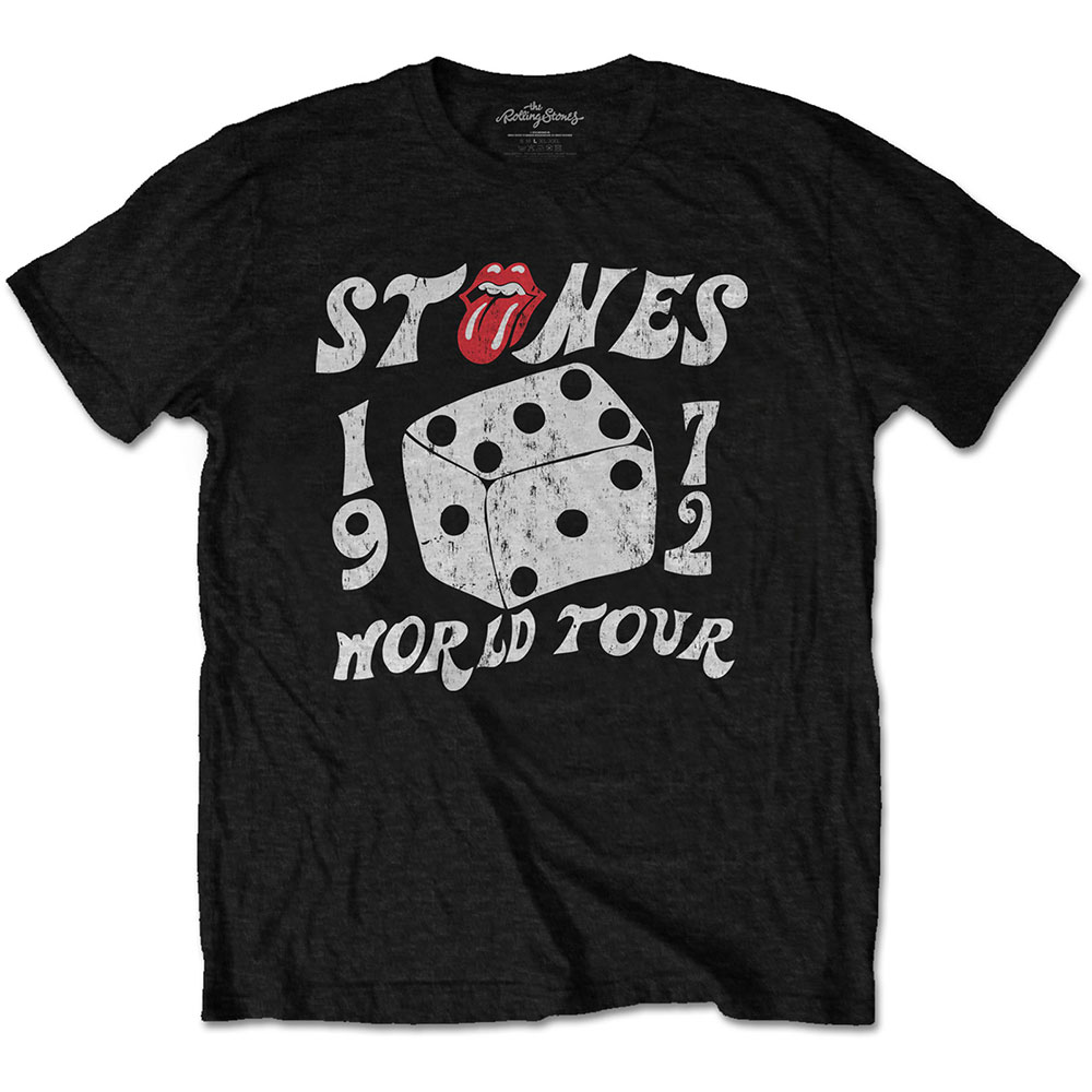 The Rolling Stones Unisex Eco-T-Shirt: Dice Tour '72 (Small)