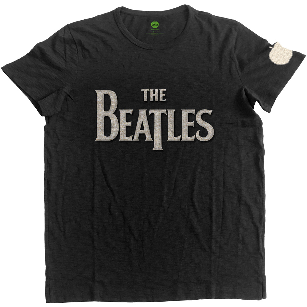 The Beatles Unisex Applique T-Shirt: Drop T Logo (Small)