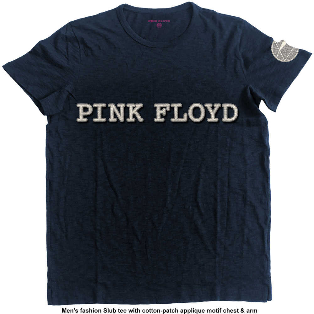 Pink Floyd Unisex Applique T-Shirt: Logo & Prism (Small)