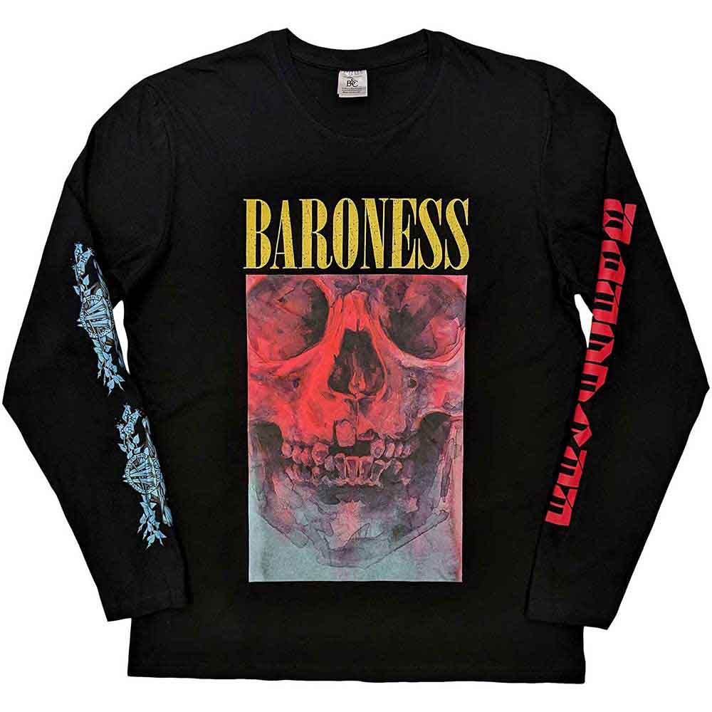 Baroness Unisex Long Sleeve T-Shirt: Skull Tour (Sleeve Print) (Small)
