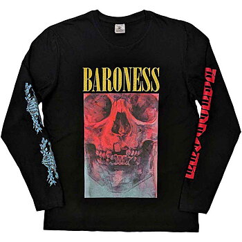 Baroness Unisex Long Sleeve T-Shirt: Skull Tour (Sleeve Print) (Medium)