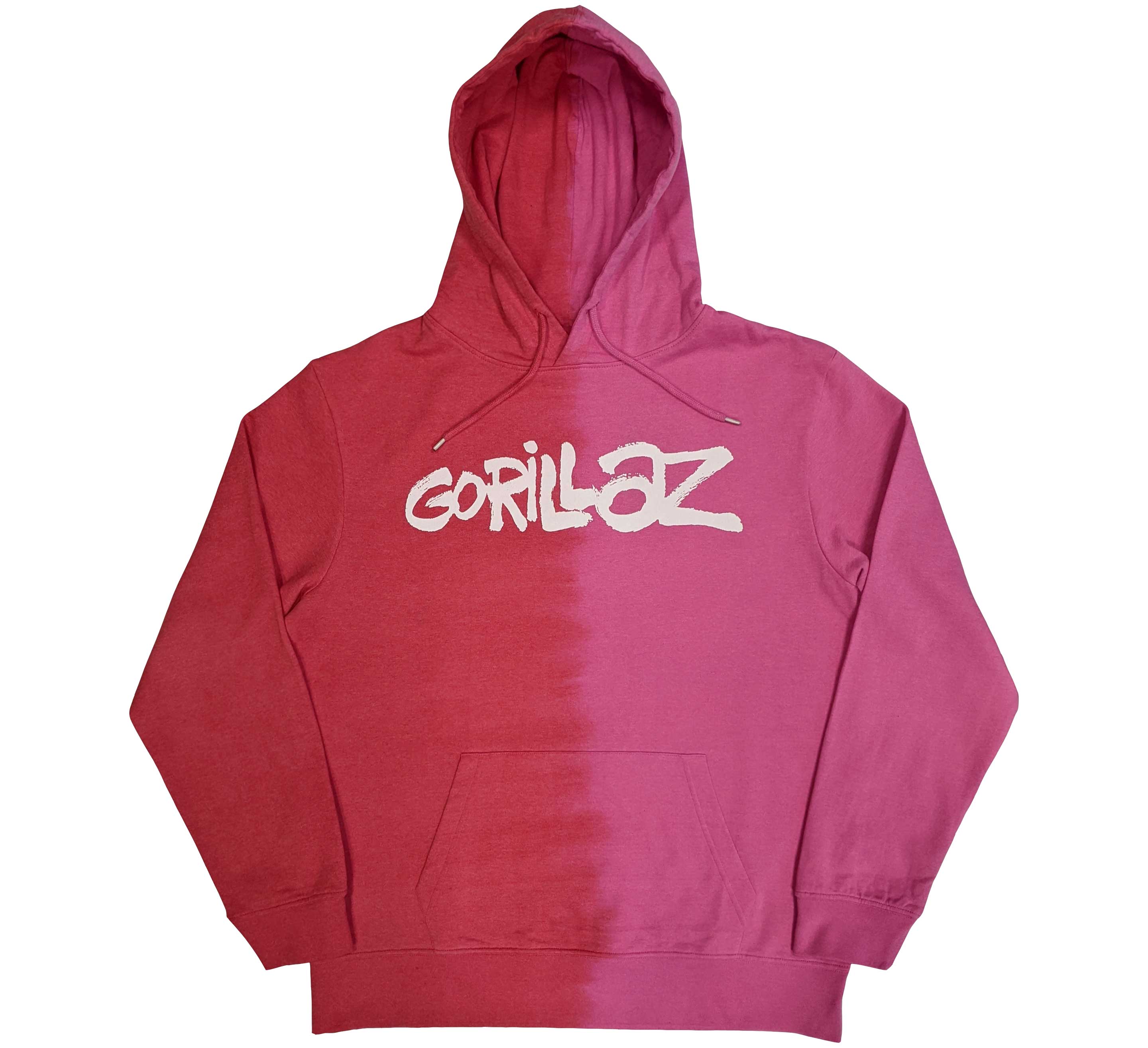 Gorillaz Unisex Pullover Hoodie: Two-Tone Brush Logo (Wash Collection) (Large)