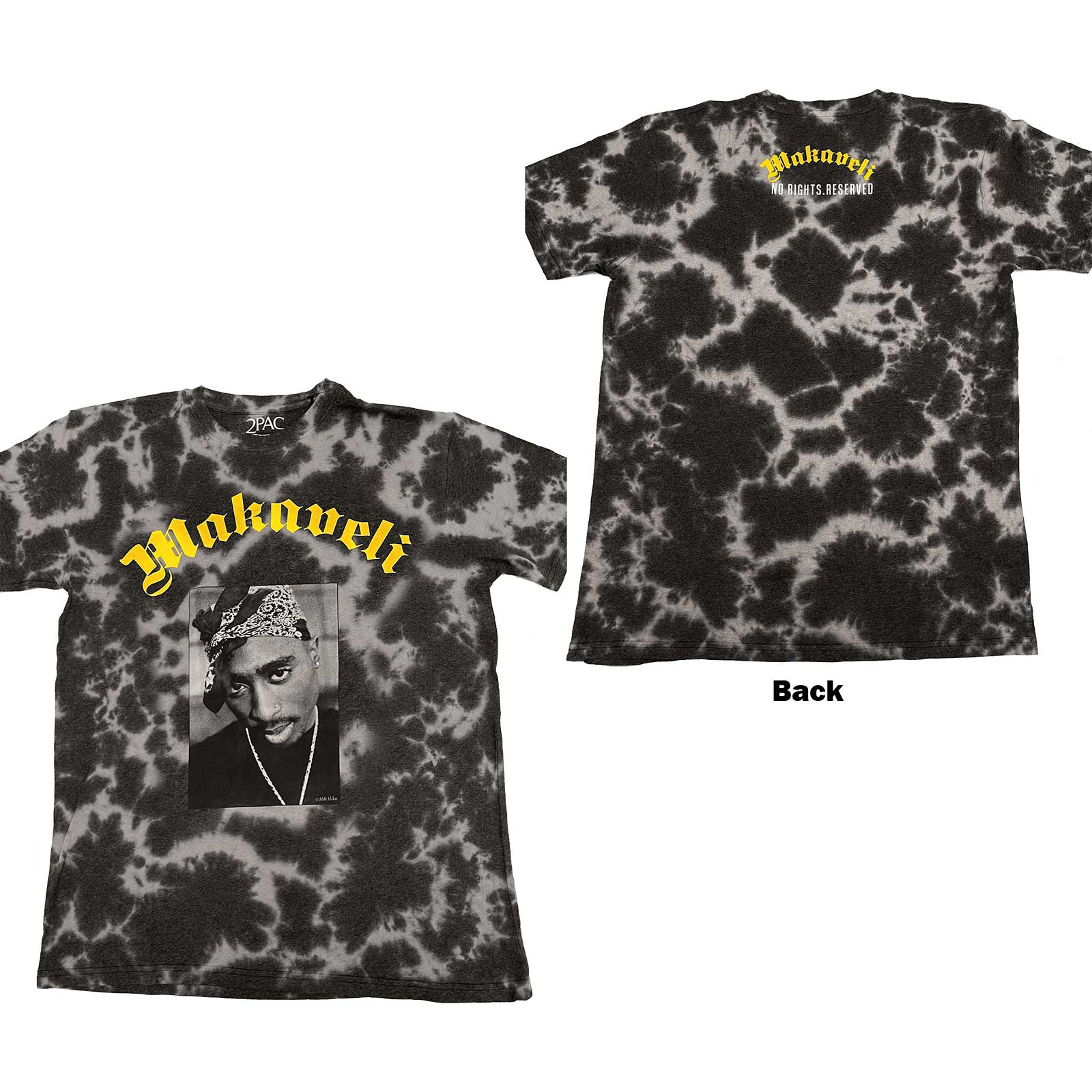 Tupac Unisex T-Shirt: Makaveli (Wash Collection & Back Print) (Small)