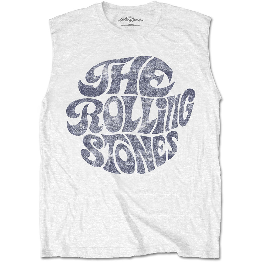 The Rolling Stones Unisex Vest T-Shirt: Vintage 70s Logo (X-Large)