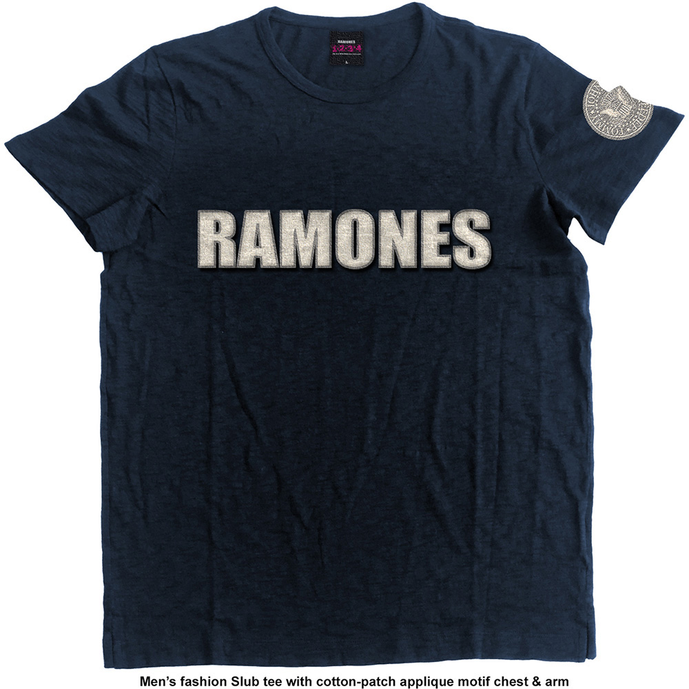 Ramones Unisex Applique T-Shirt: Logo & Presidential Seal (Medium)
