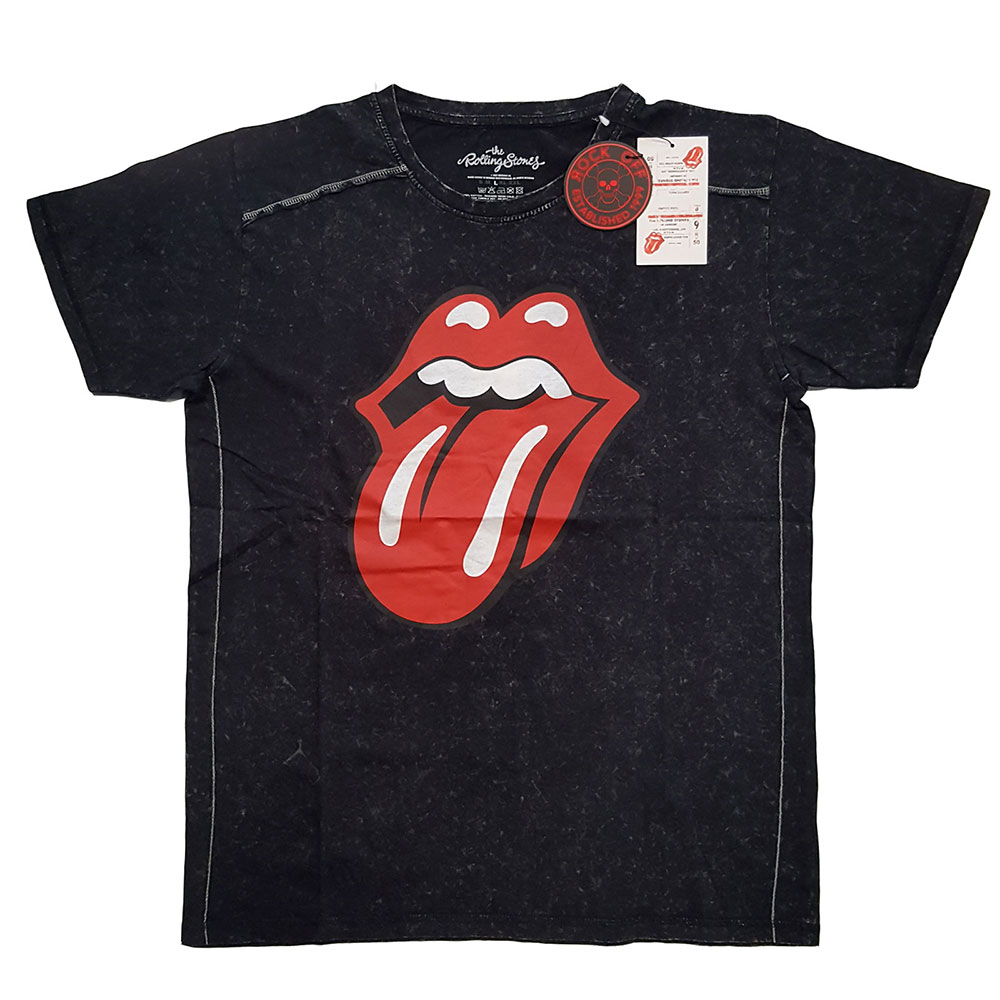 The Rolling Stones Unisex Snow Wash T-Shirt: Classic Tongue (Large)