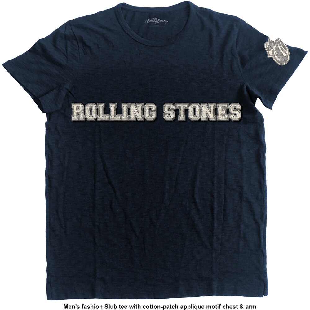 The Rolling Stones Unisex Applique T-Shirt: Logo & Tongue (Medium) - 2
