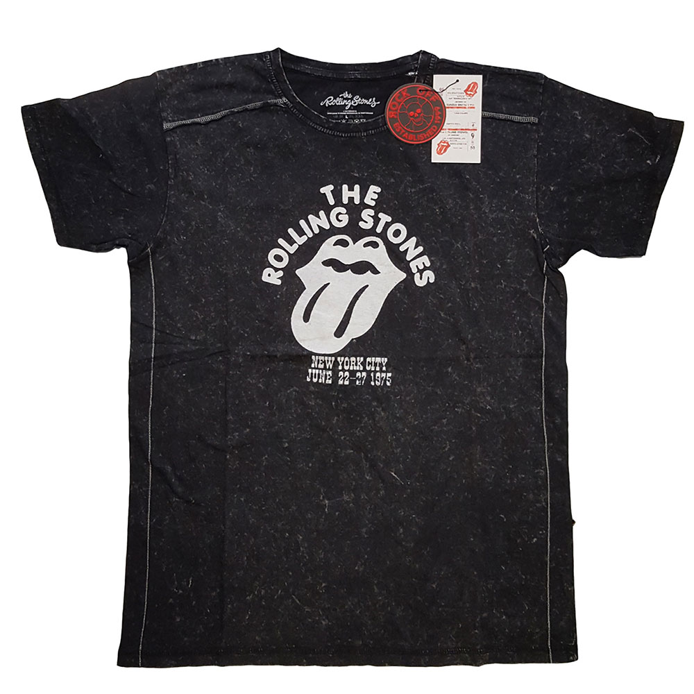 The Rolling Stones Unisex Snow Wash T-Shirt: NYC '75 (X-Large)
