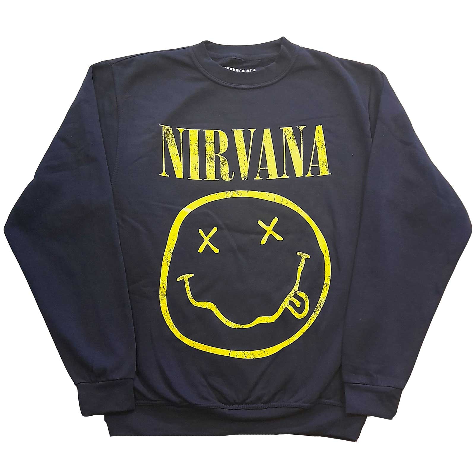 Nirvana Unisex Sweatshirt: Yellow Smiley (Small)
