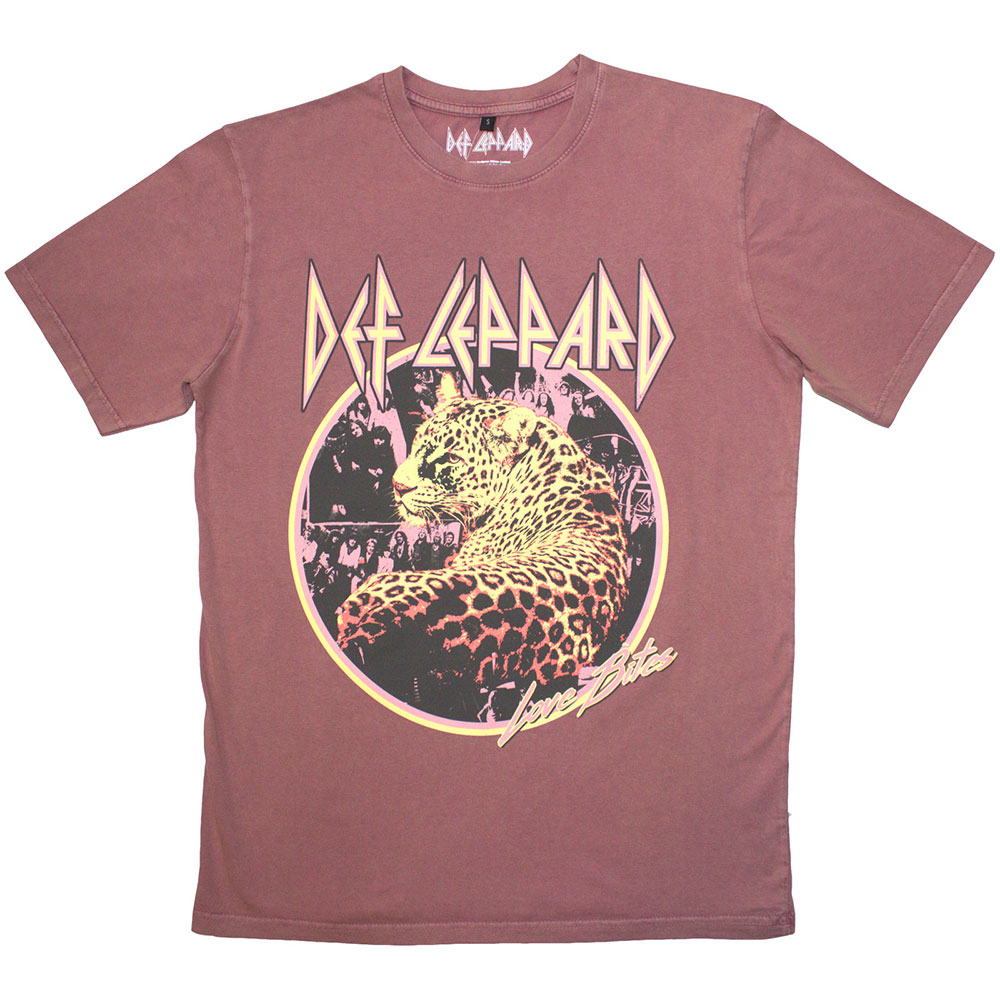 Def Leppard Unisex Stone Wash T-Shirt: Love Bites (Medium)