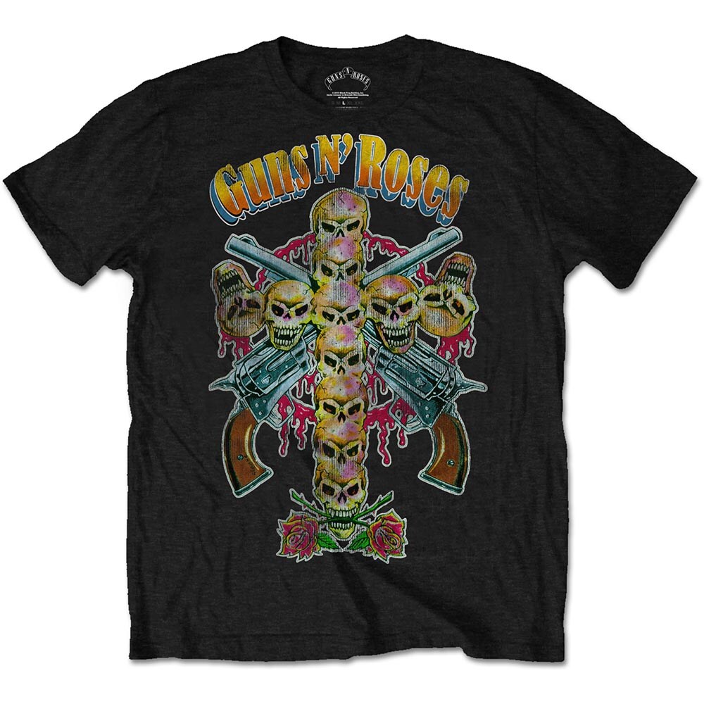 Guns N' Roses Unisex T-Shirt: Skull Cross 80s (XX-Large) - 2