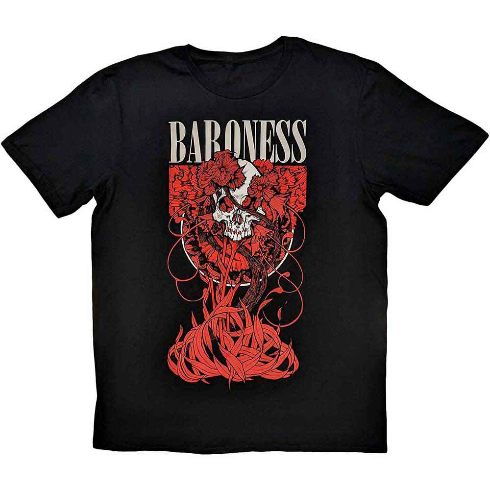 Baroness Unisex T-Shirt: Fleur Skull (Medium)