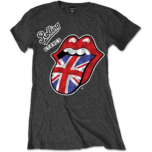 The Rolling Stones Ladies T-Shirt: Vintage British Tongue (XX-Large)
