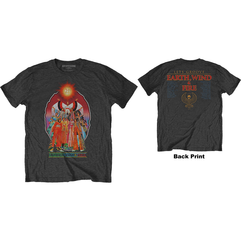 Earth Wind & Fire Unisex T-Shirt: Let's Groove (Back Print) (Large)