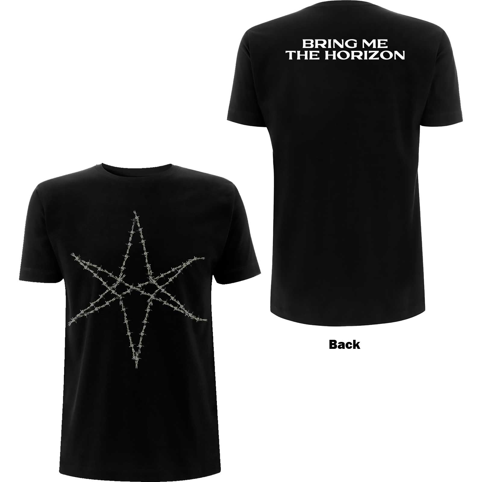 Bring Me The Horizon Unisex T-Shirt: Barbed Wire (Back Print) (Medium)