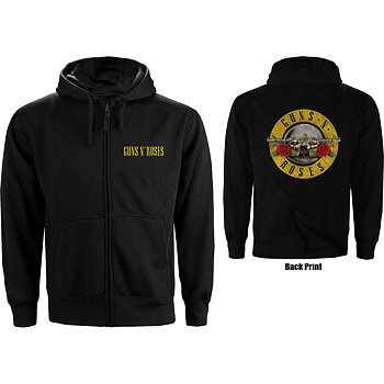 Guns N' Roses Ladies Zipped Hoodie: Classic Logo (Back Print) (Large)