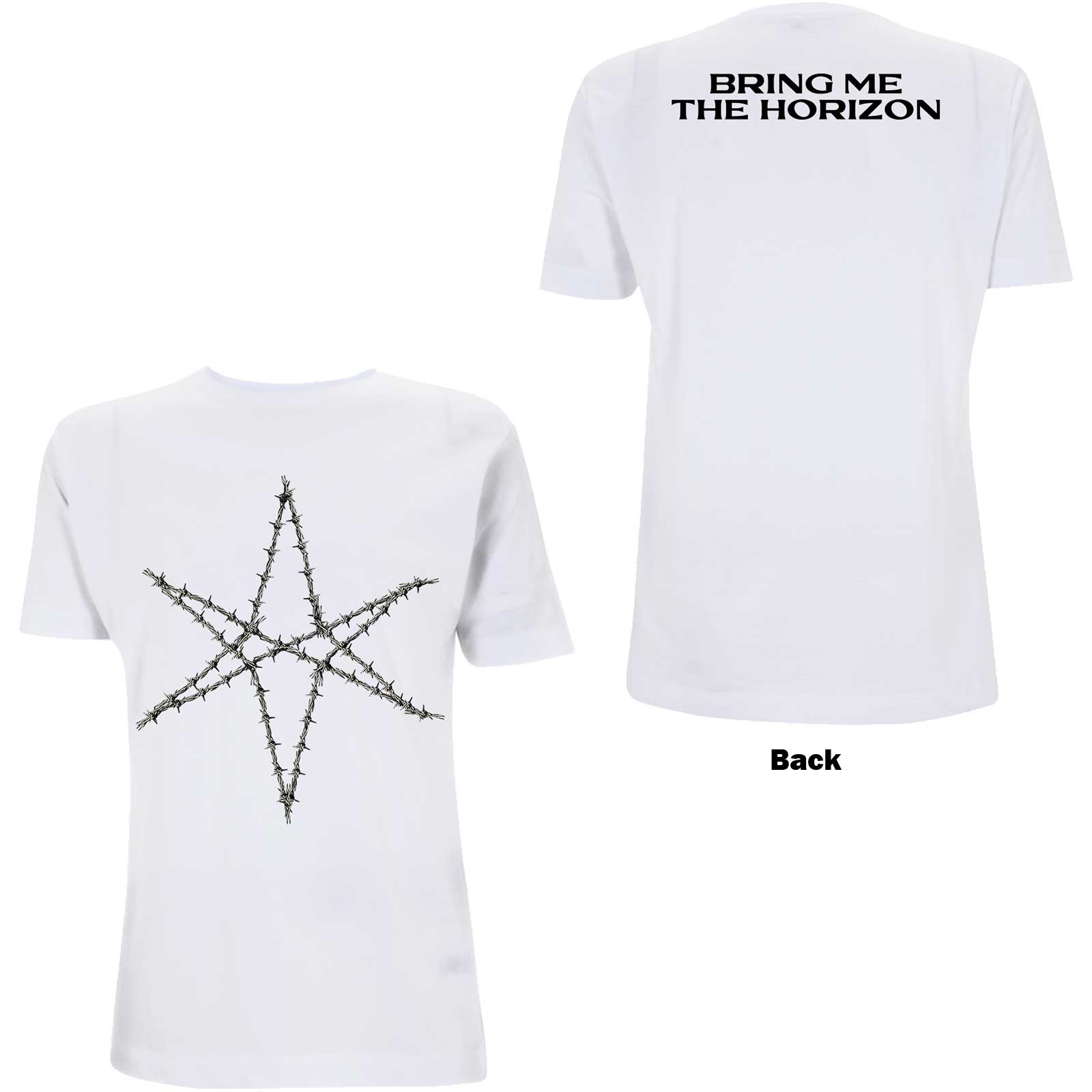 Bring Me The Horizon Unisex T-Shirt: Barbed Wire (Back Print) (Large)