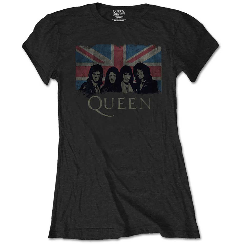 Queen Ladies T-Shirt: Union Jack (Large)