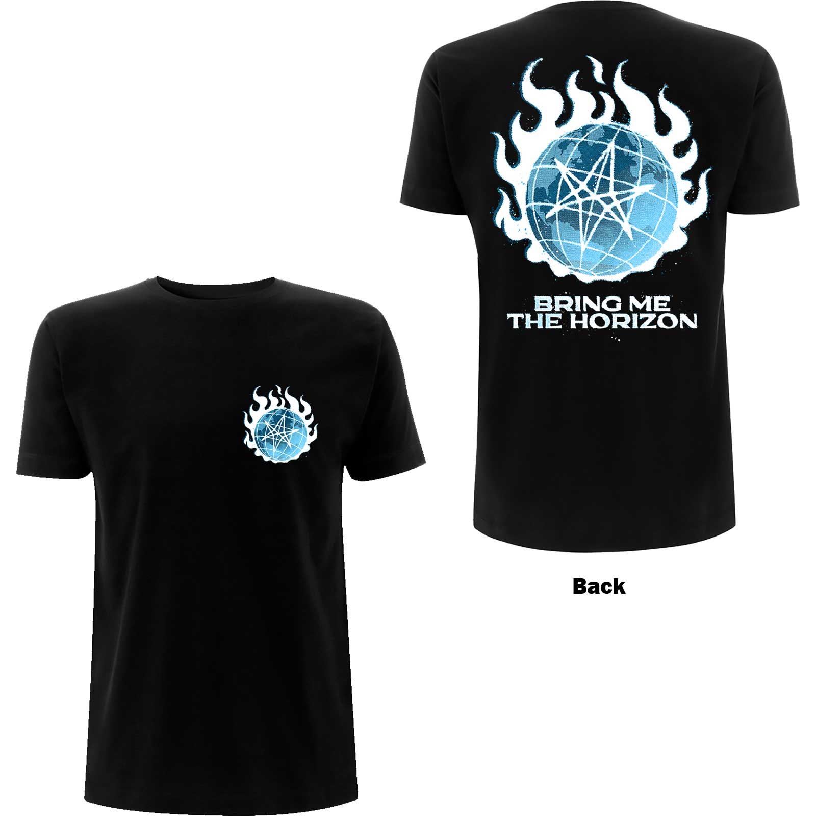 Bring Me The Horizon Unisex T-Shirt: Globe (Back Print) (Medium)