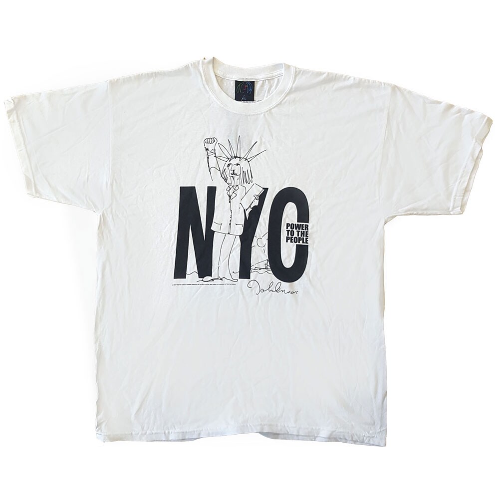 John Lennon Unisex T-Shirt: NYC Power to the People (Back Print) (XX-Large) - 2