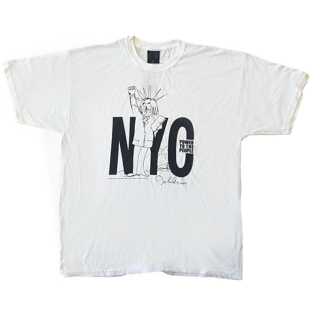 John Lennon Unisex T-Shirt: NYC Power to the People (Back Print) (XX-Large)