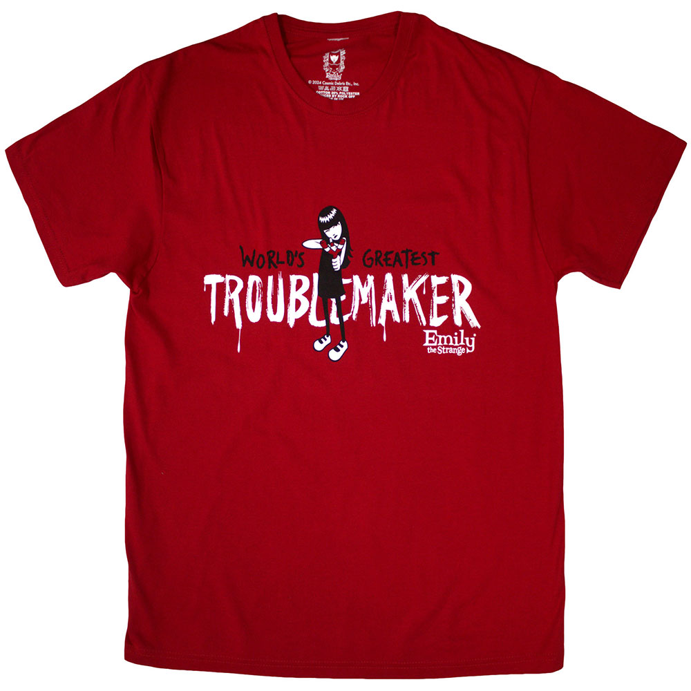 Emily The Strange Unisex T-Shirt: Troublemaker (Small)