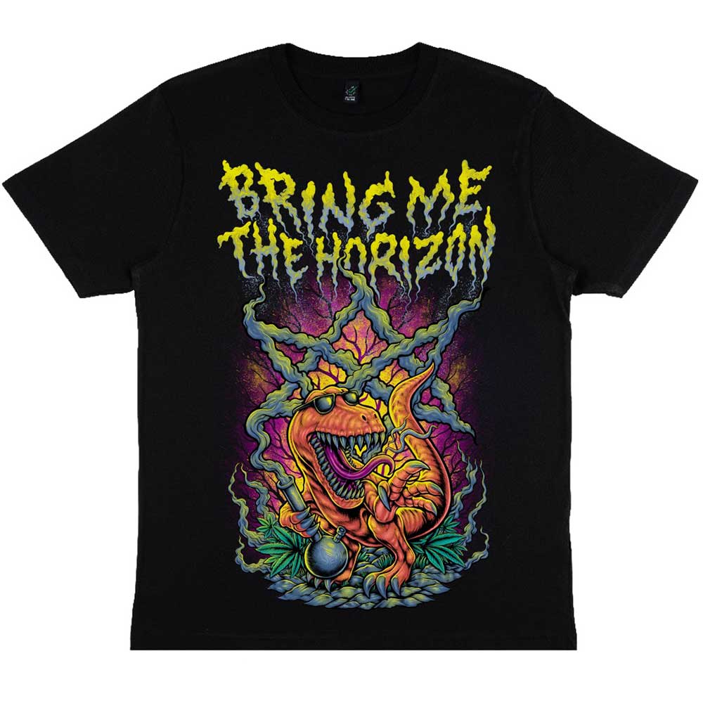 Bring Me The Horizon Unisex T-Shirt: Smoking Dinosaur (Small)