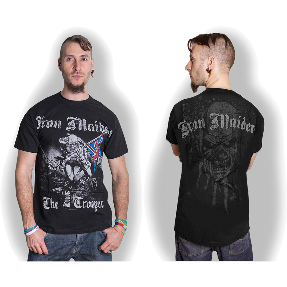Iron Maiden Unisex T-Shirt: Sketched Trooper (Back Print) (Small)
