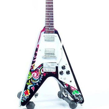 Minigitarr: Jimi Hendrix -Gibson Flying V - Psychedelic Flower