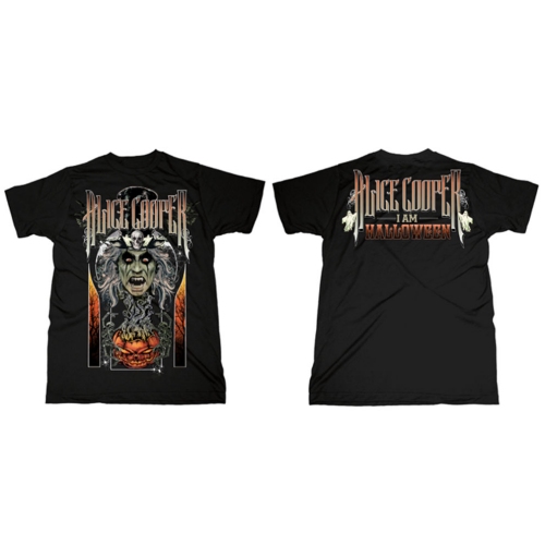 Alice Cooper Unisex T-Shirt: I am Halloween (Back Print) (Small)