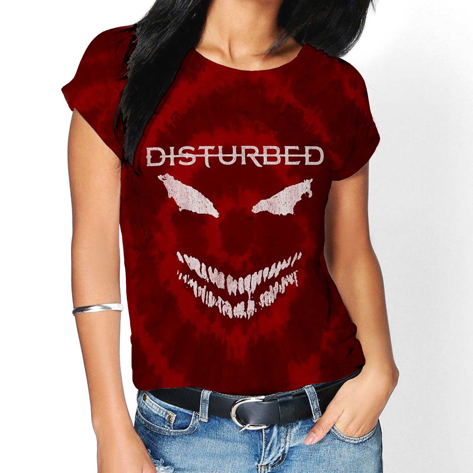 Disturbed Unisex T-Shirt: Scary Face (Wash Collection) (Large)