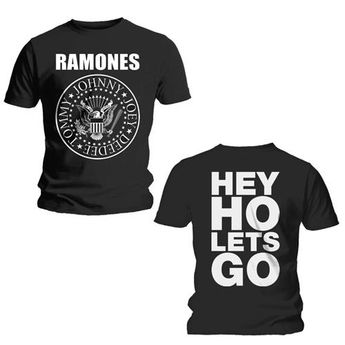 Ramones Unisex T-Shirt: Hey Ho (Front & Back) (Back Print) (Small)