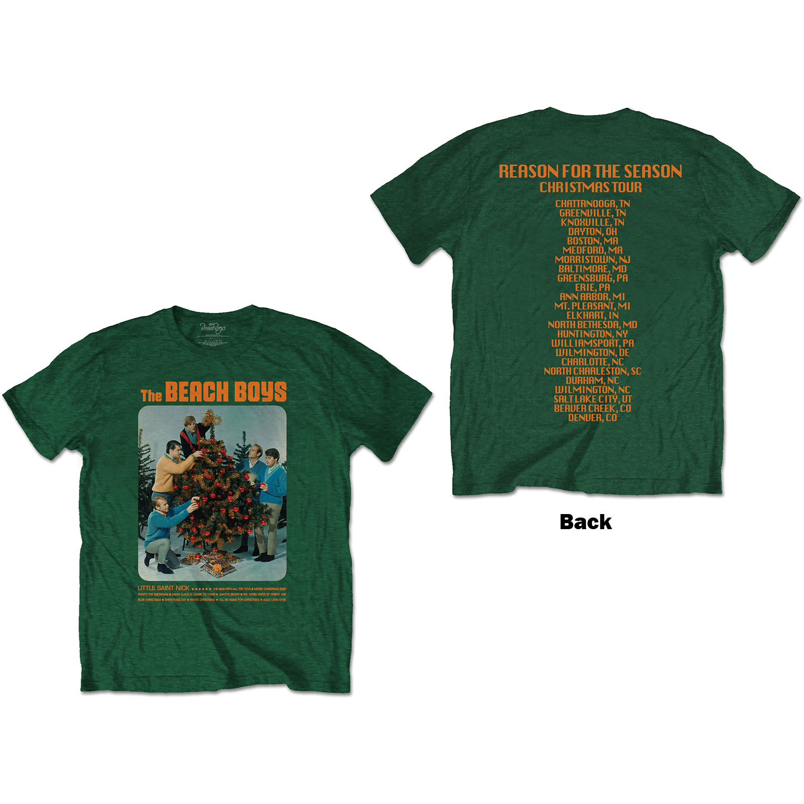 The Beach Boys Unisex T-Shirt: Xmas Album (Back Print) (Large)