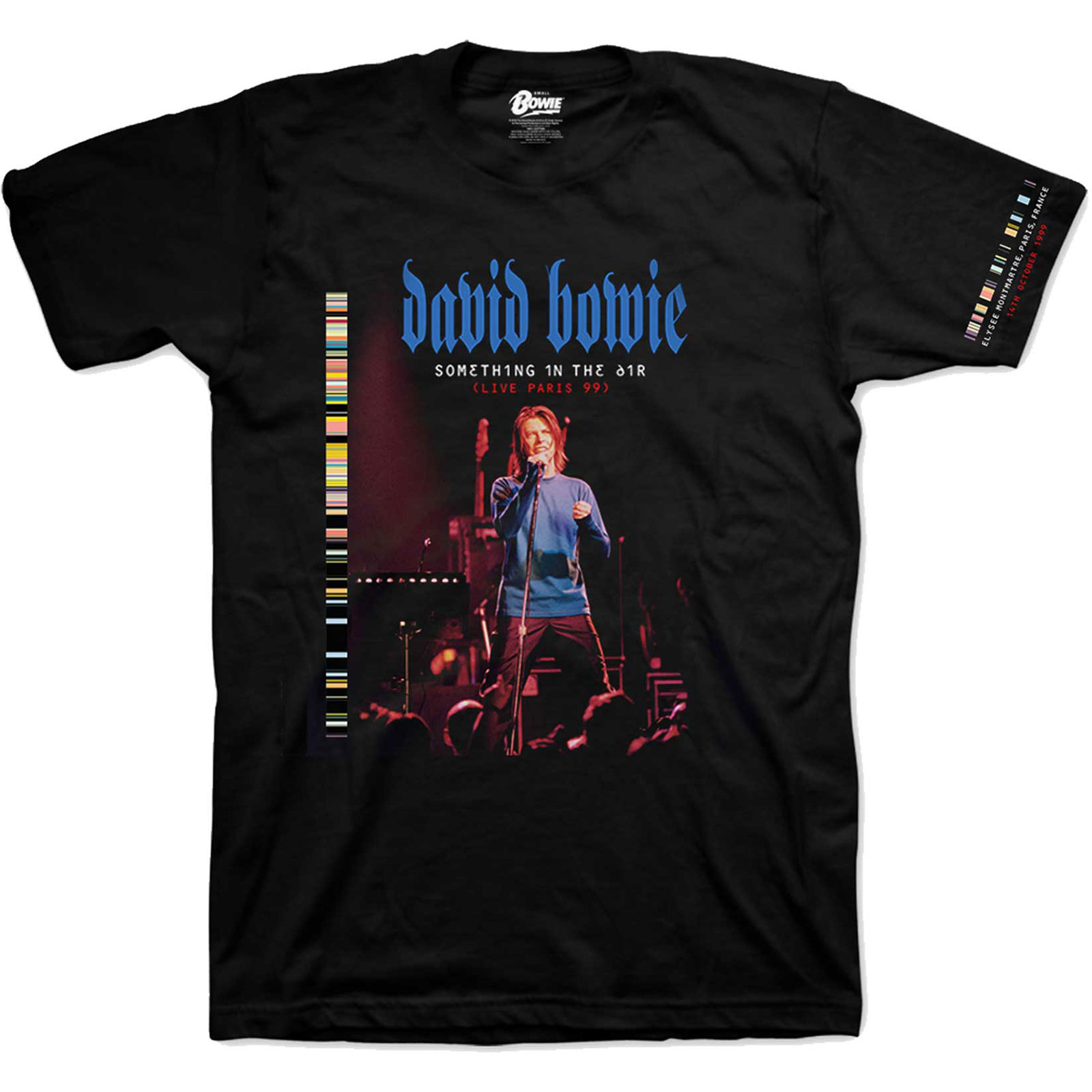 David Bowie Unisex T-Shirt: Live In Paris (Sleeve Print) (Medium)