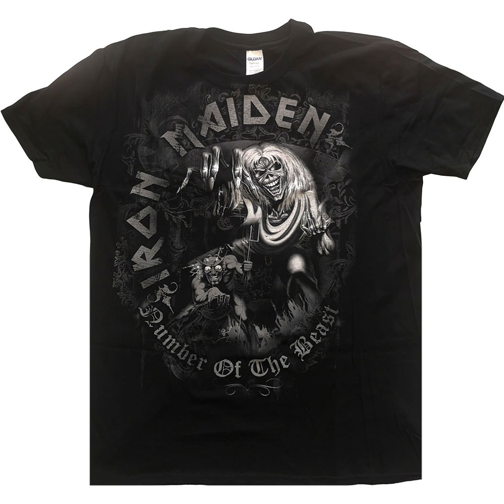 Iron Maiden Unisex T-Shirt: Number of the Beast Grey Tone (XX-Large) - 2