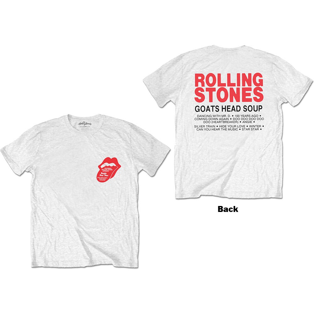 The Rolling Stones Unisex T-Shirt: Goat Head Soup Tracklist (Back Print) (Large)