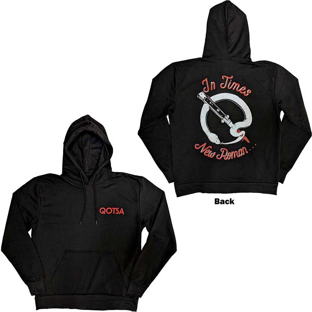 Queens Of The Stone Age Unisex Pullover Hoodie: Snake Logo (Back Print) (Medium)