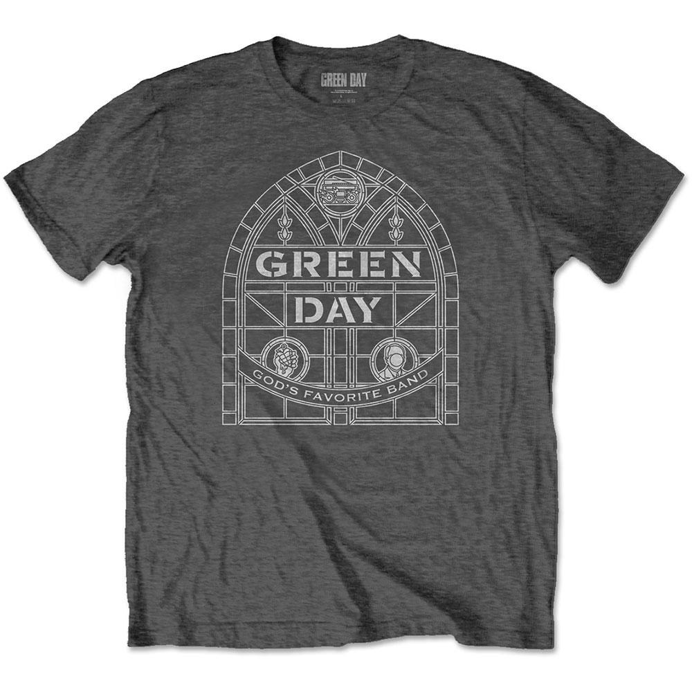 Green Day Unisex T-Shirt: Stained Glass Arch (Small)