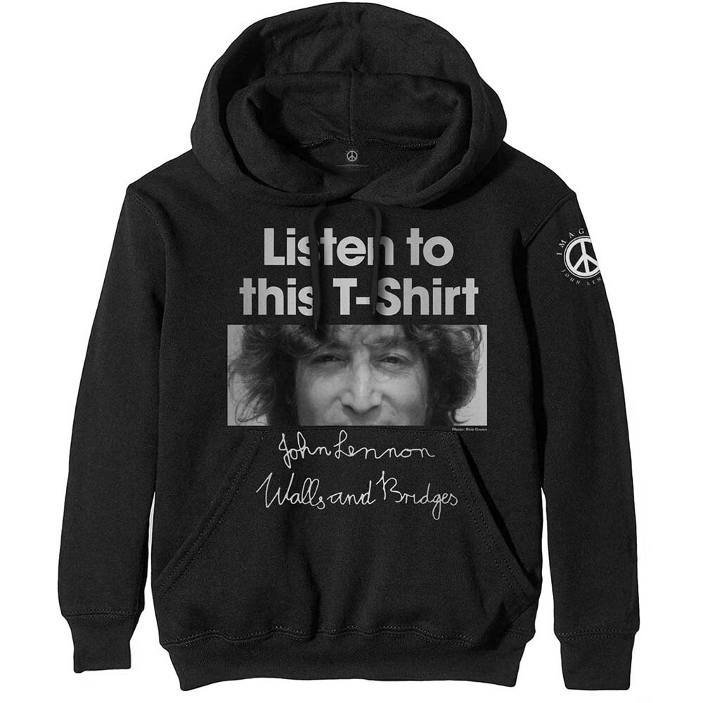 John Lennon Unisex Pullover Hoodie: Listen To This (Medium)