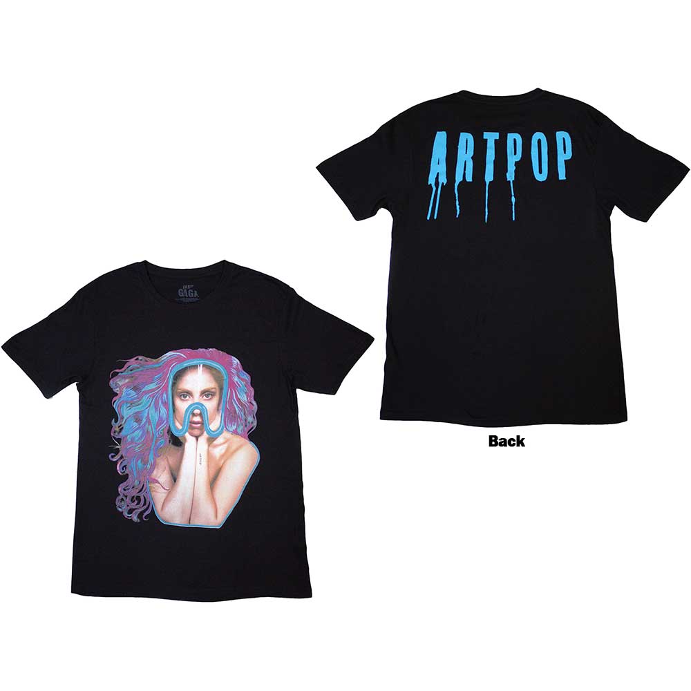 Lady Gaga Unisex T-Shirt: Artpop Goggles (Back Print) (Medium)