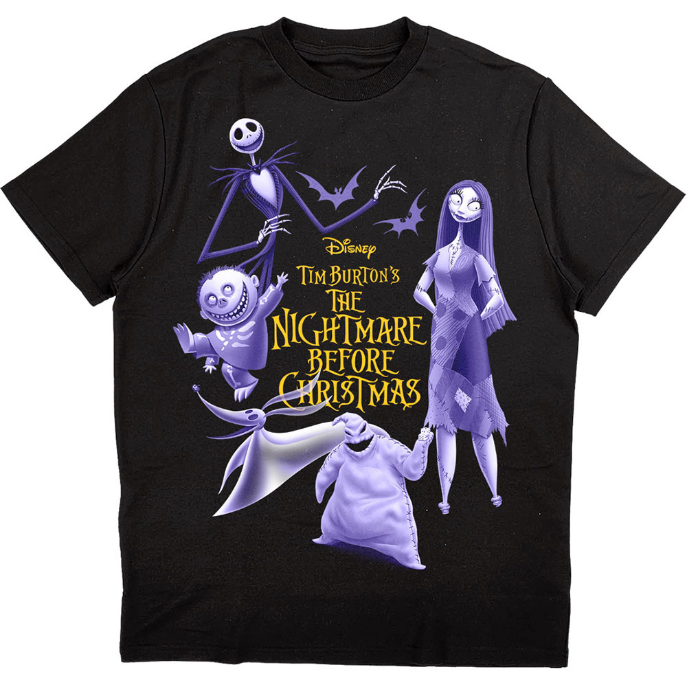 Disney Unisex Tee: The Nightmare Before Christmas Purple Characters (X-Large)