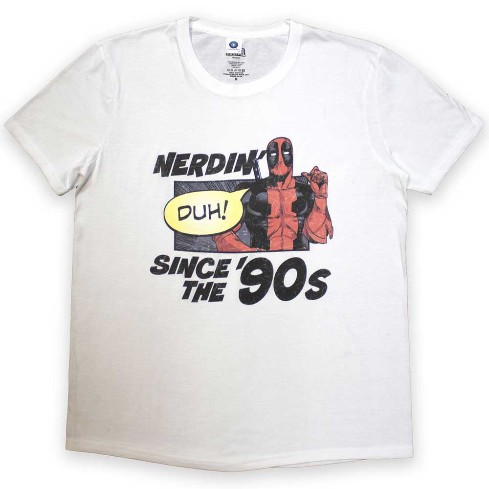 Marvel Comics Unisex T-Shirt: Deadpool Nerdin' Since The '90s (Large)