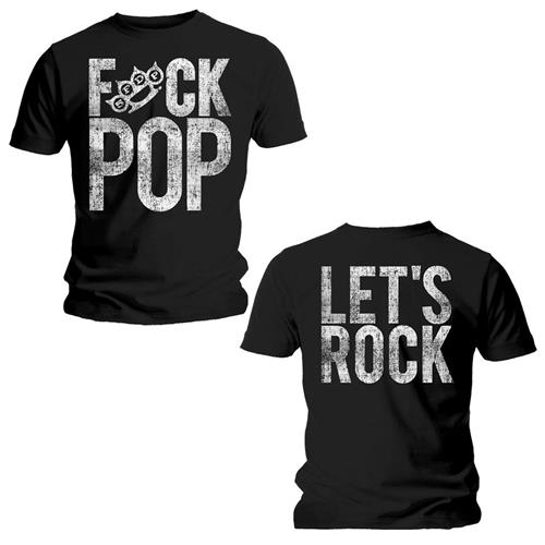Five Finger Death Punch Unisex T-Shirt: F*ck Pop (Back Print) (Large)