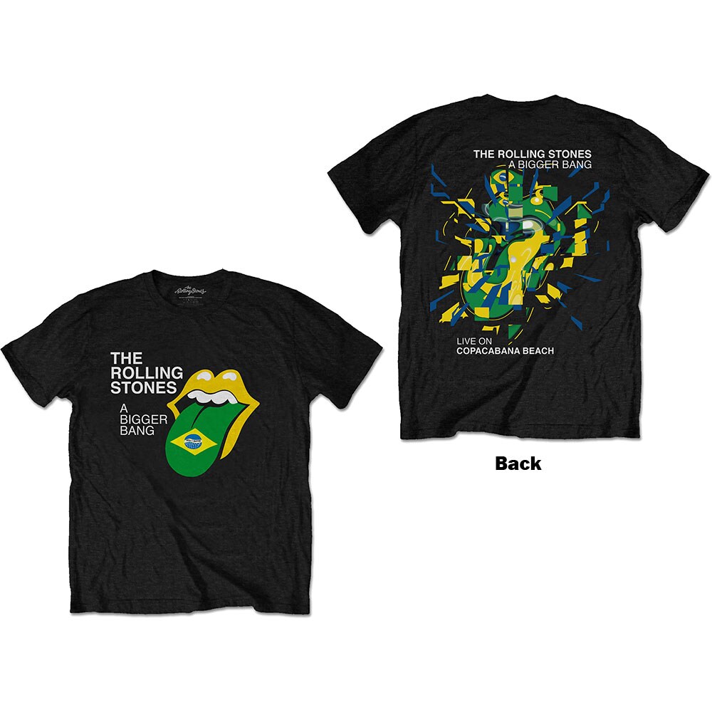 The Rolling Stones Unisex T-Shirt: Bigger Bang - Brazil '80 (Back Print) (Small)