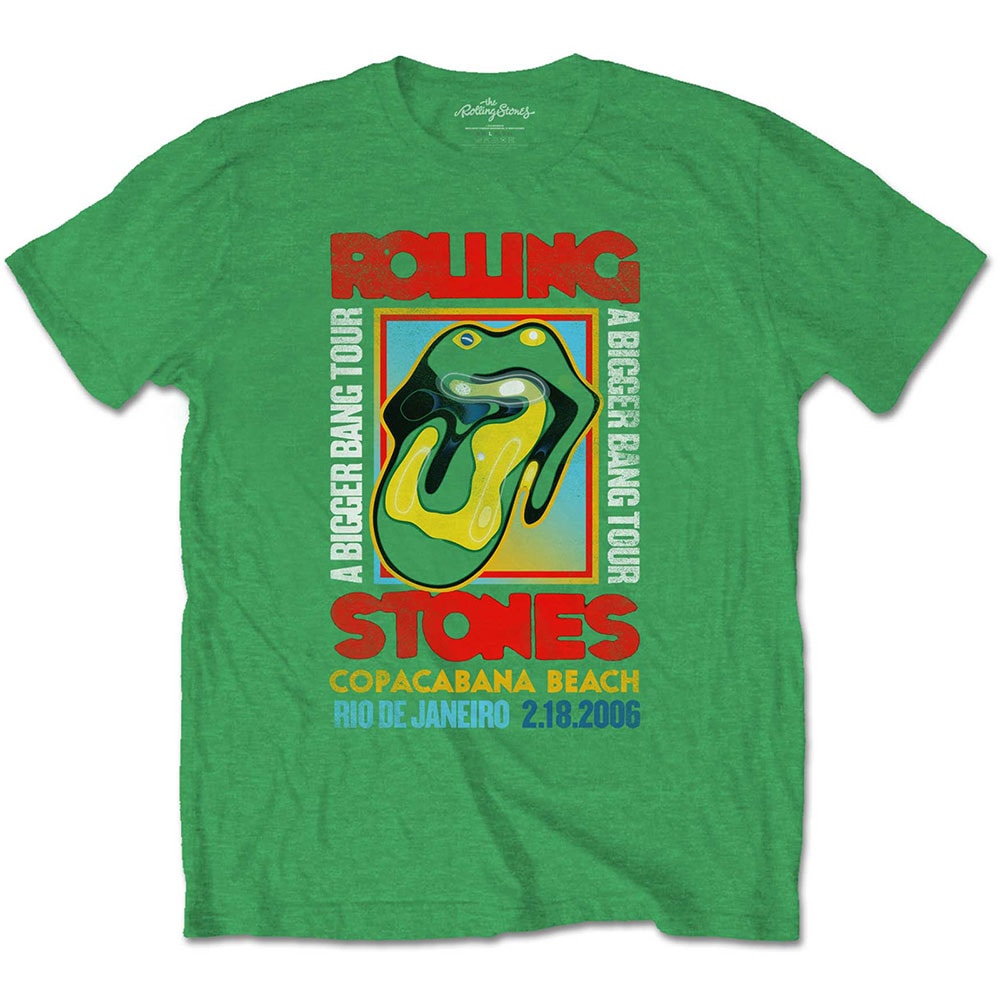 The Rolling Stones Unisex T-Shirt: Copacabana Green (Small)