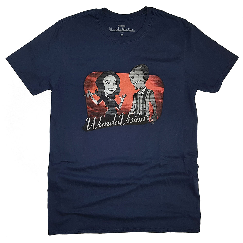 Marvel Comics Unisex T-Shirt: WandaVision Red Logo Cartoon (Small)