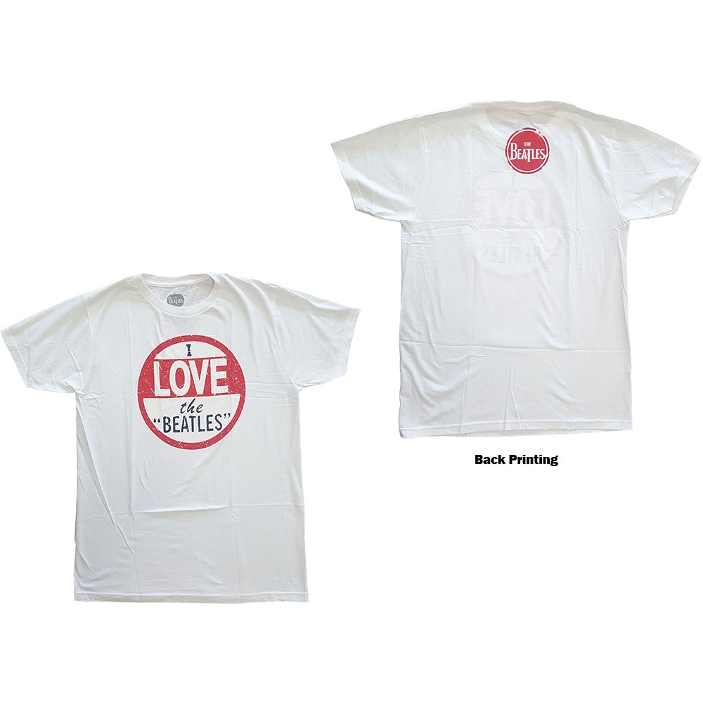 The Beatles Unisex T-Shirt: I Love The Beatles (Back Print) (Large) - 2